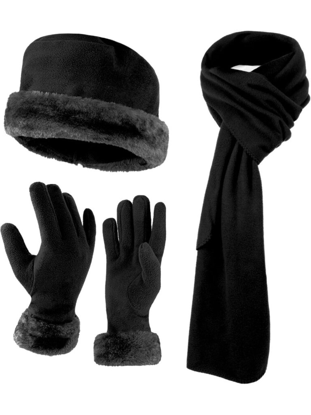 Cozy Women's Fleece Winter Hat and Glove Set | Warm Scarves & Accessories